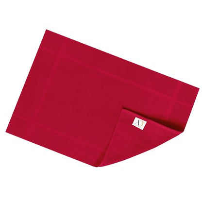 100% Cotton Bath Mat 24x17 Inches, 1350 GSM Thick Plush, Soft Absorbent, Oeko-Tex Certified, Durable Construction– Red - color: Red