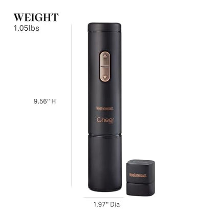 Wine Enthusiast x Cheer Moda Electric Sparkling Wine Opener – Automatic Champagne Bottle Opener with Cork Release & Stopper – Stainless Steel Electric Wine Tool – Battery Powered – U.S. Exclusive - color: Sparkling Wine