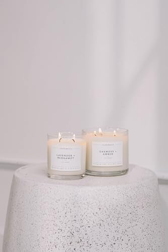 Apples & Maple Bourbon 3 Wick Scented Candle - 43 Hour Burn | Made in the USA Luxury Clean Soy Wax Candles - Long Lasting Large Glass Jar Candle for Home - 3 Wicks - 14.9oz - color: Apples + Maple Bourbon