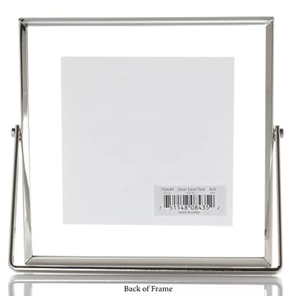 Lawrence Frames Metal Easel Float Picture Frame, 4x4, Silver - color: Silver, size: 4x4