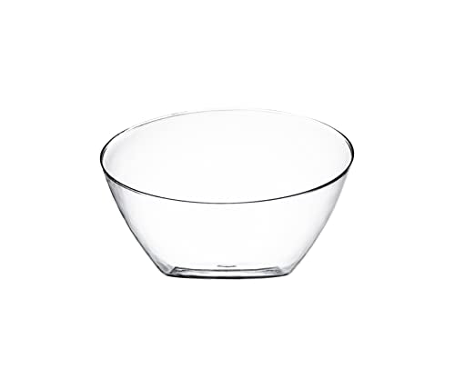 5 Pack Clear Angled Plastic Serving Bowls Disposable for Party Table 8oz | Angled Bowl Design. Chip, Candy, Salad & Fruit Use. Disposable Party Tableware. Buffet & Wedding Serving. Clear Plastic. - color: Clear, size: Small 8 OZ