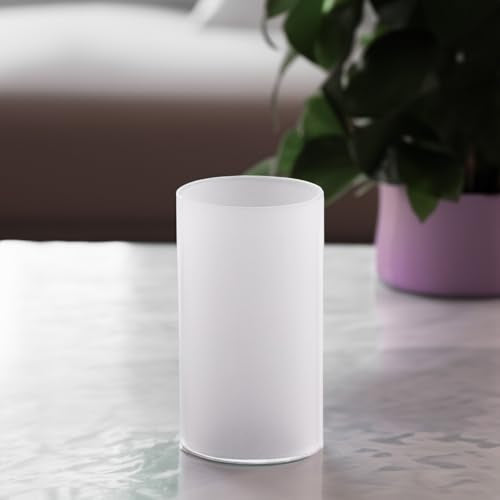 WGVI Hurricane Candle Holder Sleeve, W: 3", Ht: 6", Frosted Glass Cylinder Open Both Ends, Chimney Tube Shade, 2 Pieces - color: Frosted, size: 3x6"H