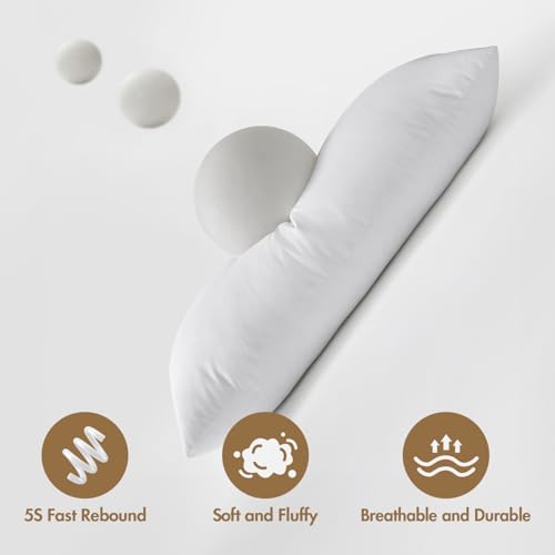 MIULEE 14x36 Inch Synthetic Down Alternative Lumbar Pillow Insert | Decorative Throw Pillow 14 x 36 Inch Body Bed Sleeping Ultra Soft Fluffy Form for Sofa Couch Bed - size: 14x36Inch (pack of 1)