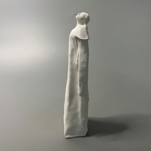 Abstract Human Figure Sculpture Modern Minimalist Plaster Statue Contemporary Art Decor Wabi Sabi Figurine for Bookshelf Living Room Office Shelf Home Decoration Gift