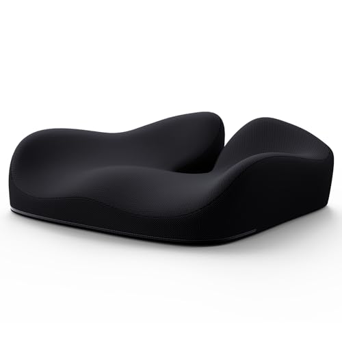 Benazcap Memory Foam Seat Cushion, Ergonomic Office Chair Cushion M | Memory foam cushion relieves pressure and supports tailbone comfort for office chairs, cars, wheelchairs and home use. - color: Ink Black