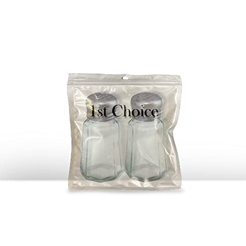 1st Choice Salt and Pepper Shakers with Stainless Tops Set of 2 (Paneled Shakers) - style: Paneled Shakers