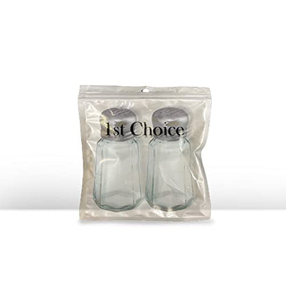 1st Choice Salt and Pepper Shakers with Stainless Tops Set of 2 (Paneled Shakers) - style: Paneled Shakers
