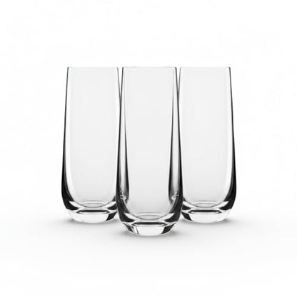 Melin Set of 6 Stemless Champagne Flutes – 10oz Lead-Free Crystal Glasses for Champagne, Prosecco & Mimosas – Dishwasher Safe, No-Tip Base, Premium Barware Gift for Entertaining