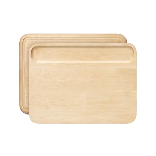 Caraway 14 x 10" Medium Cutting Board | Double Sided Wood Cutting Board, Made From FSC-Certified Birch Wood, Food-Safe Mineral Oil and Wax Finish - size: 14"L x 10"W