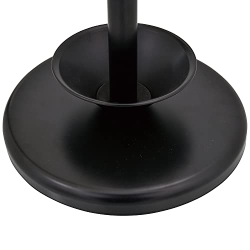MyGift Freestanding Metal Entryway Coat Rack and Umbrella Stand with Sturdy Round Base and 6 Faux Wood Hanger Hooks - color: Black