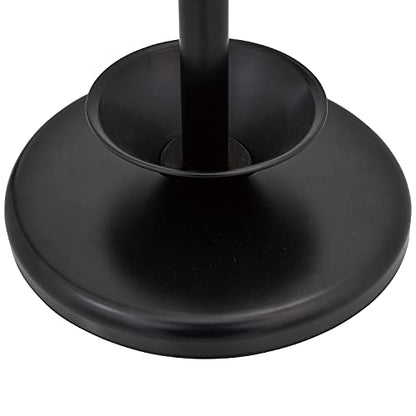 MyGift Freestanding Metal Entryway Coat Rack and Umbrella Stand with Sturdy Round Base and 6 Faux Wood Hanger Hooks - color: Black