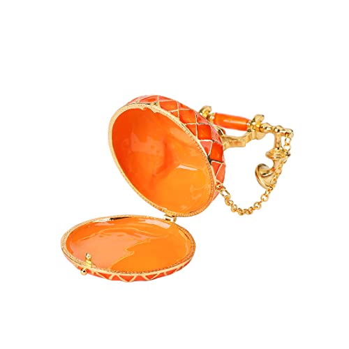 QIFU Hand Painted Orange Telephone Figurine Trinket Box Hinged Unique Gift for Family - color: T3 Orange