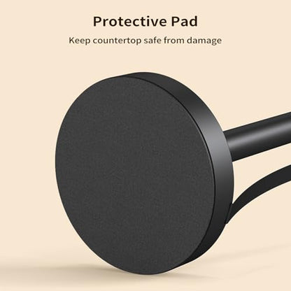 Heavy Duty Paper Towel Holder Countertop with Top Damping Disc Black | Easy One-Handed Tear, Weighted Base Non-Slip, Tension Arm Prevents Unraveling, Countertop Paper Stand for Kitchen, Bathroom - color: Black