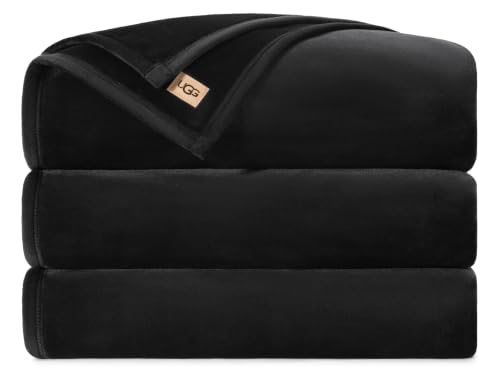 UGG Coco King Bed Blanket, Luxury Fleece Blanket, 110" x 92", Black | Fits King and California King Beds, Bedding Essentials, Housewarming Or Birthday Gift, Premium Bedroom Decor, Bedroom Decor - color: Black, size: King