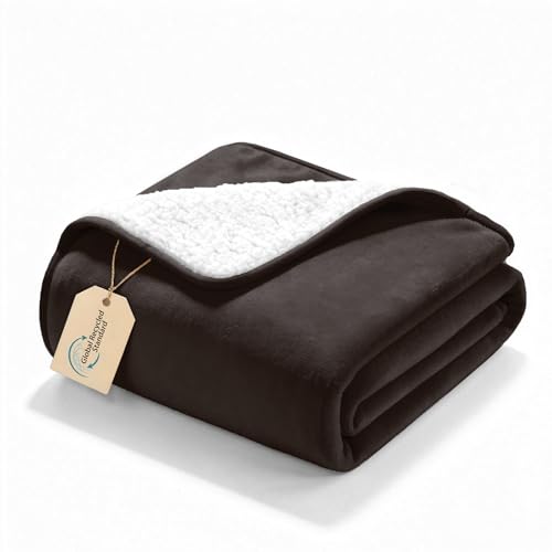 gogobunny Waterproof Bed Blanket, Reversible Sherpa Fleece Throw Blanket for Dog Puppy Cat, Furniture Cover Protects Bed Couch Sofa from Liquid Pee and Pet Fur (Dark Brown, 25x35 inches) - color: Dark Brown, size: 25x35 inches