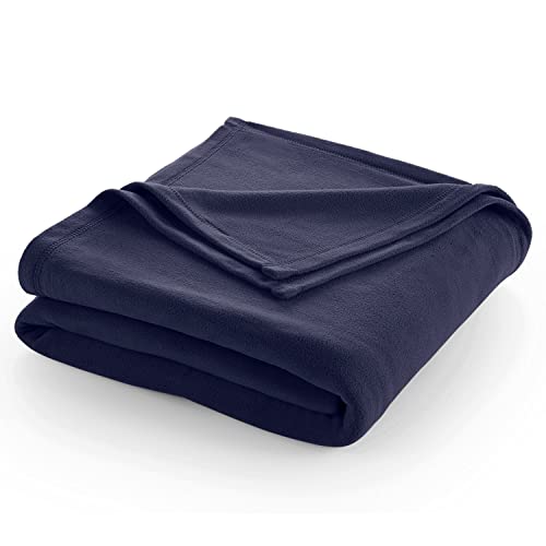 King Size Fleece Blanket | Comfy Supersoft Fleece Blanket – All-Season Light Weight Throw Blanket | Luxuriously Soft | Throw Blanket for Couch and Sofa | Machine Wash | Navy - color: Navy, size: King
