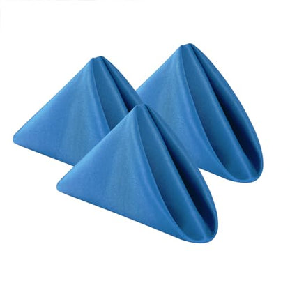 Bailarina Cloth Napkins Set of 80,17x17 inches Dinner Napkins Cloth Washable,Polyester Square Table Cloth Napkin Bulk with Hemmed Edges Ideal for Banquets, Parties and Weddings-Mediterranean Blue - color: Mediterranean Blue