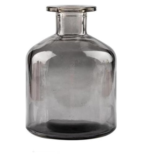 Glass Bud Vase Empty Glass Diffuser Bottles Refillable Aromatherapy Jars Small Vases for Flowers Vases Centerpiece for Wedding Home Essential Oils Office Table Decor (Gray) - color: Grey