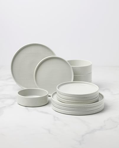 Lenox 897799 Modulus 12-Piece Dinnerware Set, Vapor - color: Vapor, style: 12-Piece Dinnerware Set