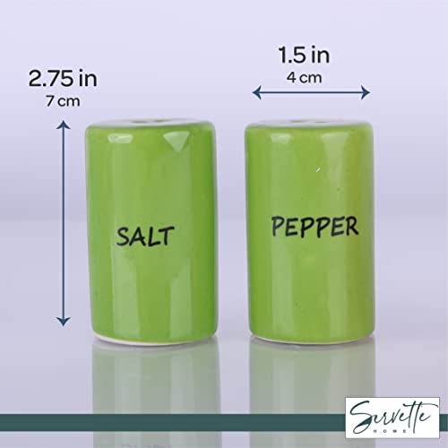 Green Salt & Pepper Shakers Ceramic - color: Green