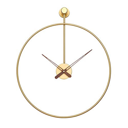 Large Wall Clock Modern Nordic Wall Clock Stylish Simplistic Luxury Metal Design Silent Quartz Mechanism for Home Dining Room School Office Hotels Living Room Bedroom,Gold