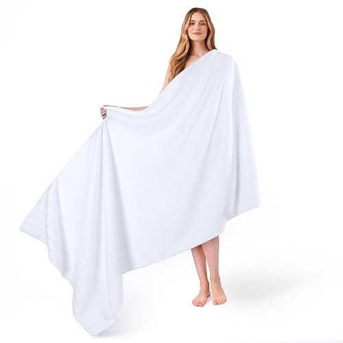 American Soft Linen 100% Cotton Luxury Turkish Towels, 35x70 XL Bath Sheet | Soft Absorbent Quick Dry OEKO Tex Standard 100 Certificated Durable Machine Washable Premium Hotel Quality - color: Bright White, size: 35"x70"