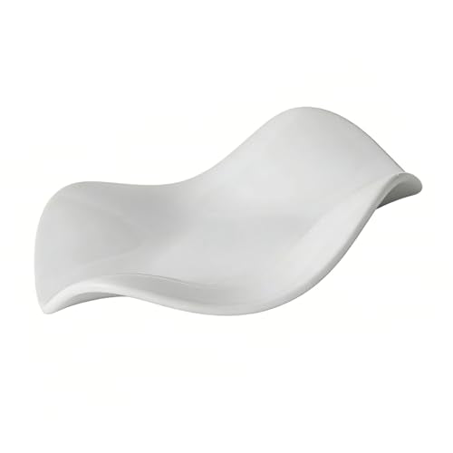 Brrnoo Minimalist Frosted Ceramic Dish – Irregular Shaped Jewelry Tray for Rings, Earrings & Trinkets, 6.7" White Decorative Catchall for Bedroom or Vanity - size: White