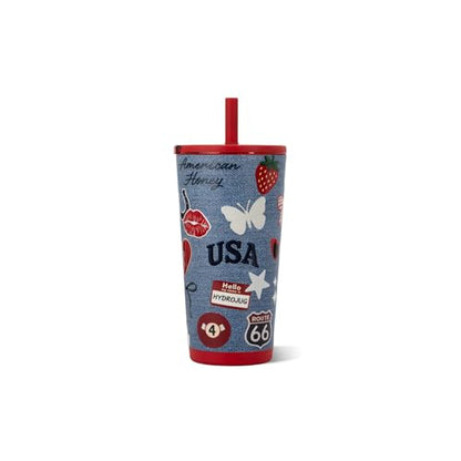 HydroJug Everyday Tumbler 20 oz, Ceramic-Lined Straw Cup, American Honey - color: American Honey, size: 20 Ounces