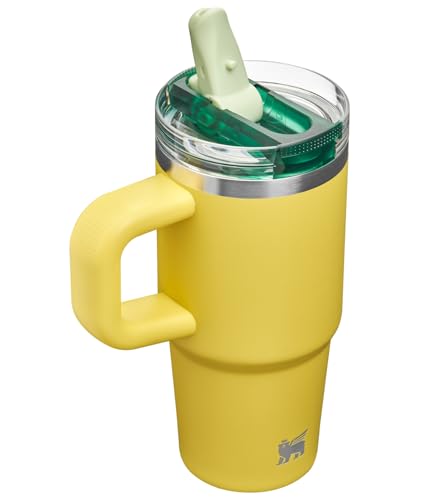STANLEY Quencher ProTour Flipstraw Tumbler, 14 oz, Daffodil Emerald | Built-In Straw & Handle | Cupholder Compatible for Travel | Leakproof Insulated Stainless Steel Cup | BPA-Free - color: Daffodil Emerald, size: 14 Ounces