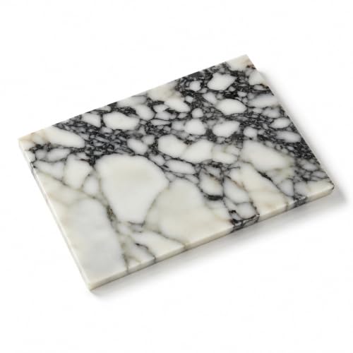 Calacatta Viola Marble Cutting Board and Decorative Tray, 11.8 x 7.9 in | Natural marble for serving, pastry prep, vanity storage, jewelry, keys and home decor. - color: Slap 30x20cm