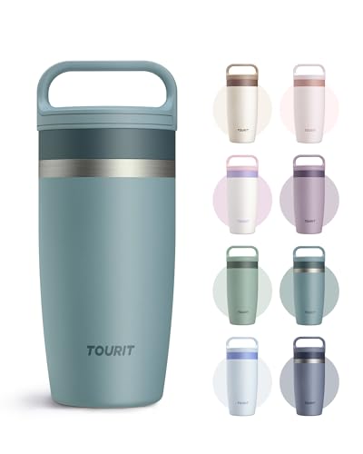 TOURIT Travel Coffee Mug 16 oz,Leakproof 2-Part Lid Tumbler,Dark Green | Coffee Tumbler Cup, Insulated Stainless Steel Travel Mug, Dishwasher Safe Reusable Water Bottle, BPA-Free Coffee Mug - color: Dark Green