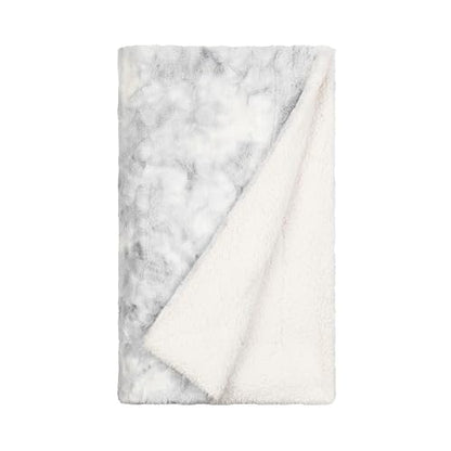Merit Linens Faux Fur Tie Dye Throw Blanket - One Size Light Gray - color: Faux Fur Light Gray