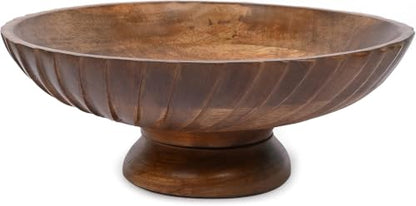 Fruit Bowl Wooden Fruit Bowl for Kitchen Counter for Home Decor or Decorative Fruit Bowl for Table (12" X 12'" X 4.75")