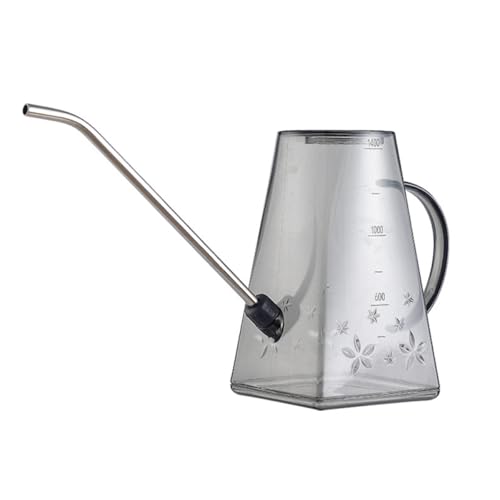 Beavorty Long Spout Watering Can 1.4l Grey for Indoor Outdoor Plants Succulents Garden with Precise Watering Bottle Design