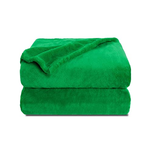 NANPIPER Fleece Blankets, Super Soft Flannel Fuzzy Blanket for Couch, Luxury Cozy Lightweight Microfiber Dog Blanket-Throw Size,Emerald Green - color: Emerald Green, size: Throw