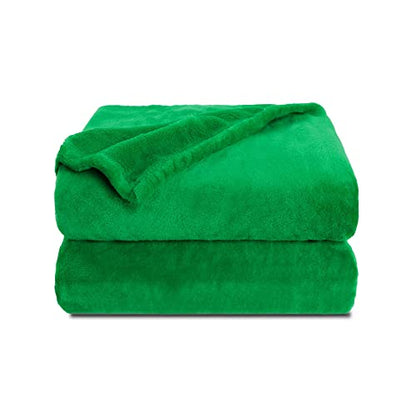 NANPIPER Fleece Blankets, Super Soft Flannel Fuzzy Blanket for Couch, Luxury Cozy Lightweight Microfiber Dog Blanket-Throw Size,Emerald Green - color: Emerald Green, size: Throw