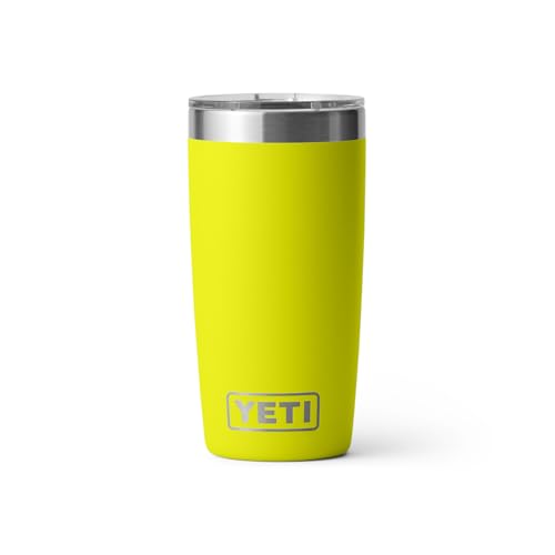 YETI Rambler 10 oz Tumbler, Stainless Steel, Vacuum Insulated with MagSlider Lid, Firefly Yellow | Vacuum Insulated - color: Firefly Yellow