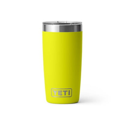 YETI Rambler 10 oz Tumbler, Stainless Steel, Vacuum Insulated with MagSlider Lid, Firefly Yellow | Vacuum Insulated - color: Firefly Yellow