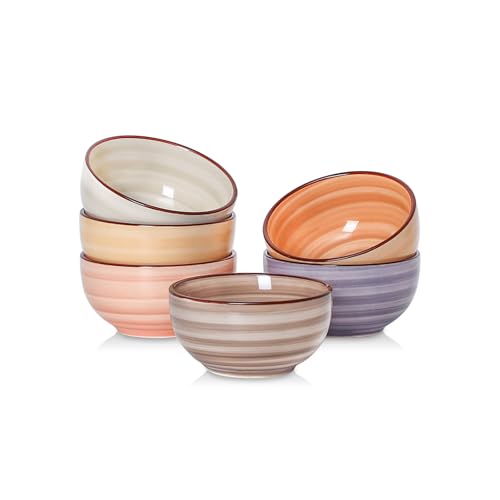 Selamica Ceramic Dipping Bowls, 4 OZ Mini Bowls for Sauce, Condiments, Side Dishes, Charcuterie Boards, Microwave Dishwasher Safe, 3.5 Inch, Set of 6, Maillard - color: Maillard, size: 4 Oz