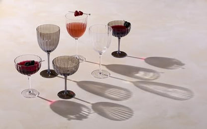 Lenox Curva Coupe Cocktail Glasses, Set of 4 | mouth-blown glass, dishwasher safe | 10oz capacity | elegant vintage-inspired cocktail glasses gift | 6 inch