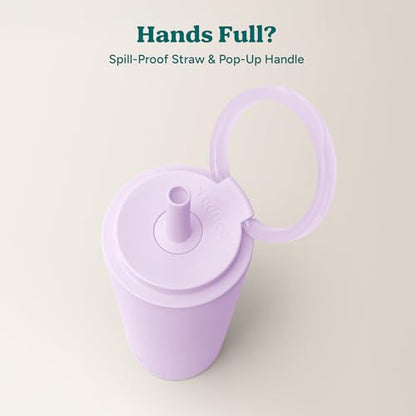 REDUCE Halo 24 oz Stainless Steel Vacuum Insulated Tumbler - Spill Proof Travel Mug with Flip Handle Lid - Keeps Drinks Cold for 32 Hrs - Dishwasher Safe - Cupholder Friendly - Lilac Bud - color: Lilac Bud, size: 24 Ounces