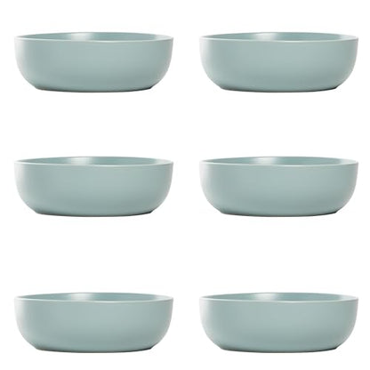 10 Strawberry Street Wazee Matte Coupe Dinnerware, Bowl, Mineral Blue, Set of 6 - color: Mineral Blue, size: 7.5" Dinner Bowl, style: Dinner Bowl