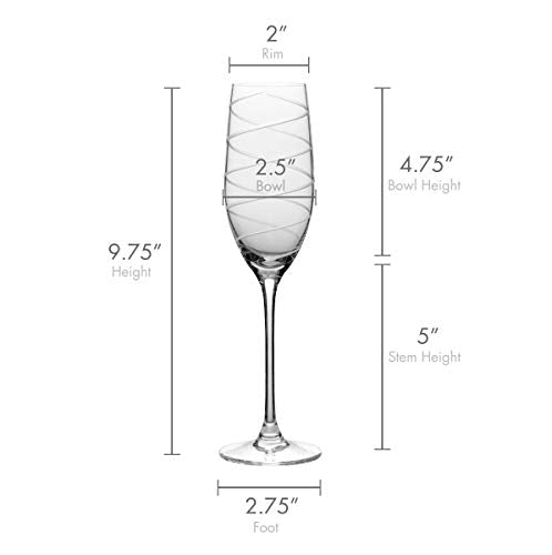 Mikasa Crystal Cheers Champagne Flutes, Set of 4, 8 fluid ounces - style: Champagne Flute