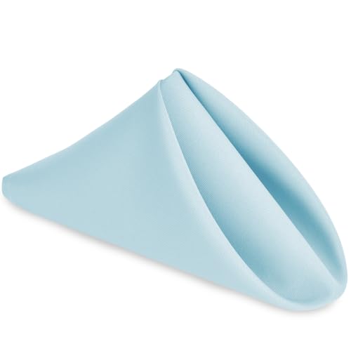 Sky Blue Cloth Napkins Set of 6, 18 x 18 Inch, Washable Dinner Napkins with Hemmed Edges for Restaurant, Wedding and Holiday - color: Sky Blue, size: 18" x 18" (Set of 6)