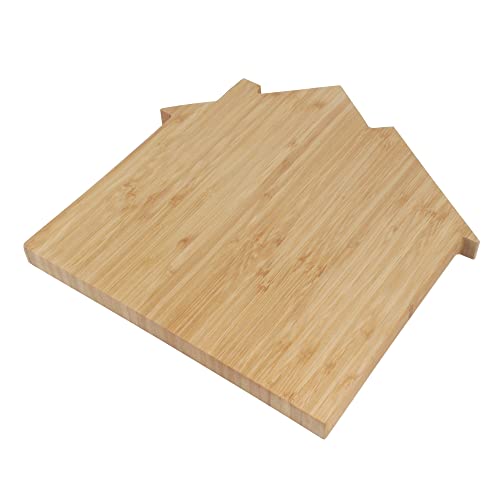 BambooMN House Shaped Bamboo Serving and Cutting Board - 11.75" x 12" x .75" - 1 Piece - size: 11.8"L x 12"W
