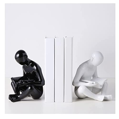 Bookends for Shelves 1 PairCeramic Bookends, Decorative Figurine Accent Piece for Home Office Desk Decor Bookends Book Stand Book Stopper Book Ends