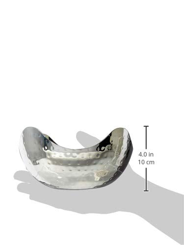 Elegance Hammered 8-Inch Stainless Steel Wave Serving Bowl, Silver, 8" x 8" x 4" - size: 8" x 8" x 4" (Single)