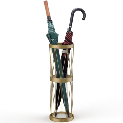 Mango Steam Pluvian Soakstone Umbrella Holder (Tall, Gold) - color: Gold, size: Tall Round