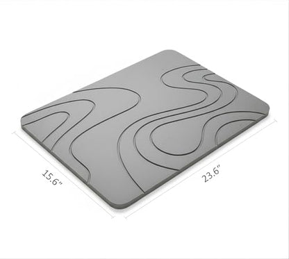 Premium Stone Bath Mat Diatomaceous Earth Ultra Absorbent Quick Drying Easy to Clean Non-Slip Diatomite Stone Bath Shower Mat Ideal for Bathroom Floor (Light Grey) - color: Light Grey