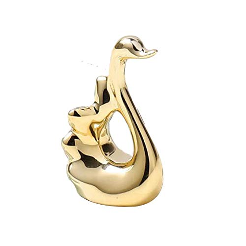 NWFashion Golden Small Animal Statues Home Decor Modern Style Gold Decorative Ornaments (Swan) - color: Swan